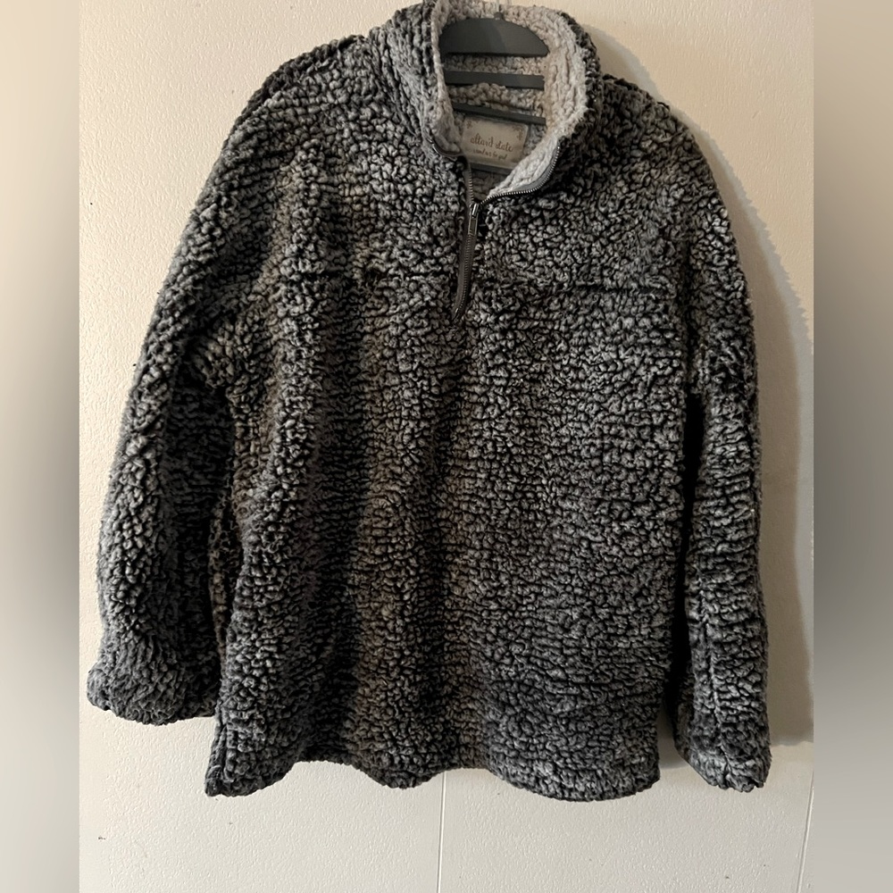 Alter’d State Gray / Beige Quarter Zip Sherpa Jacket